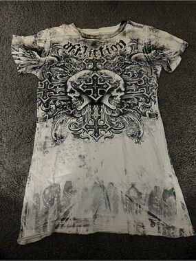 Vintage Affliction Los Angeles Black and White Logo Tee